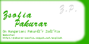 zsofia pakurar business card